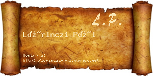 Lőrinczi Pál névjegykártya
